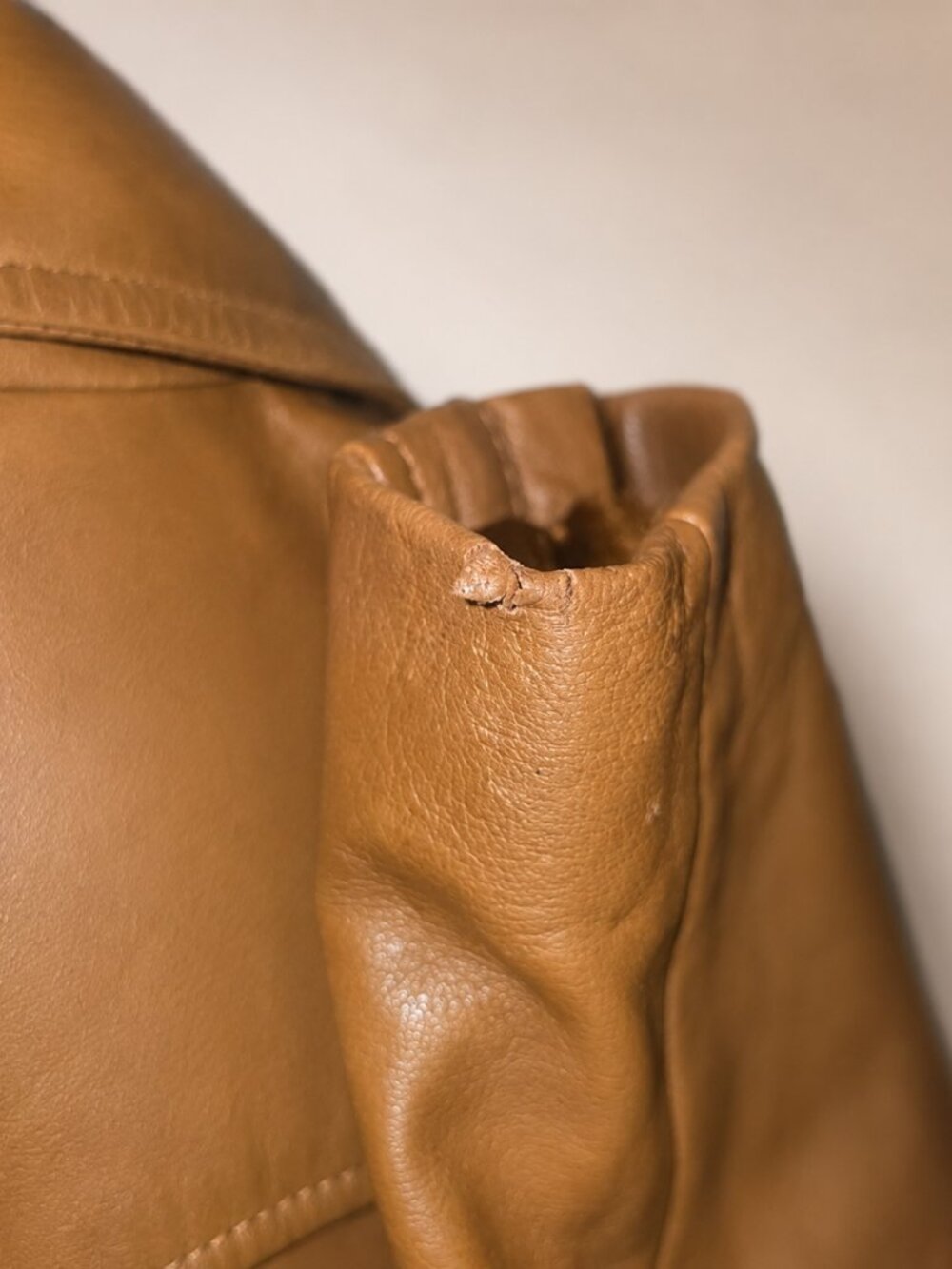 Spanish Genuine Sheep Leather Double Zip Moto Biker Jacket Brown - Picture 6 of 14